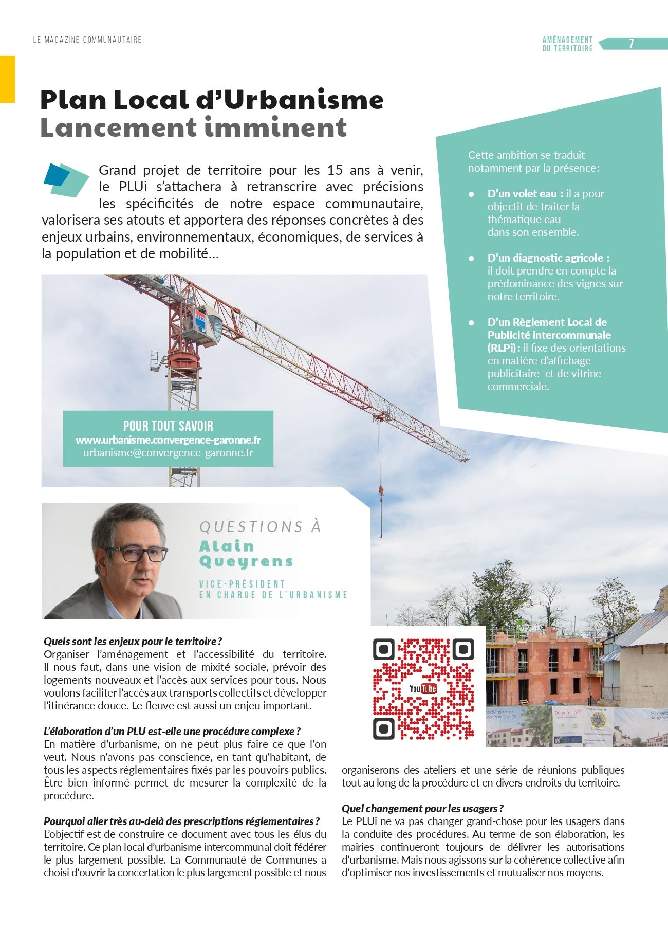 Article sur le PLUi dans le journal communautaire du 2e trimestre 2018